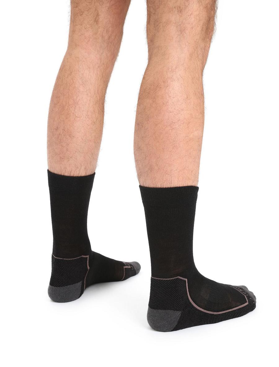 Black / Mink Icebreaker Merino Hike+ Light Crew Men's Socks | AU 1041GSOL